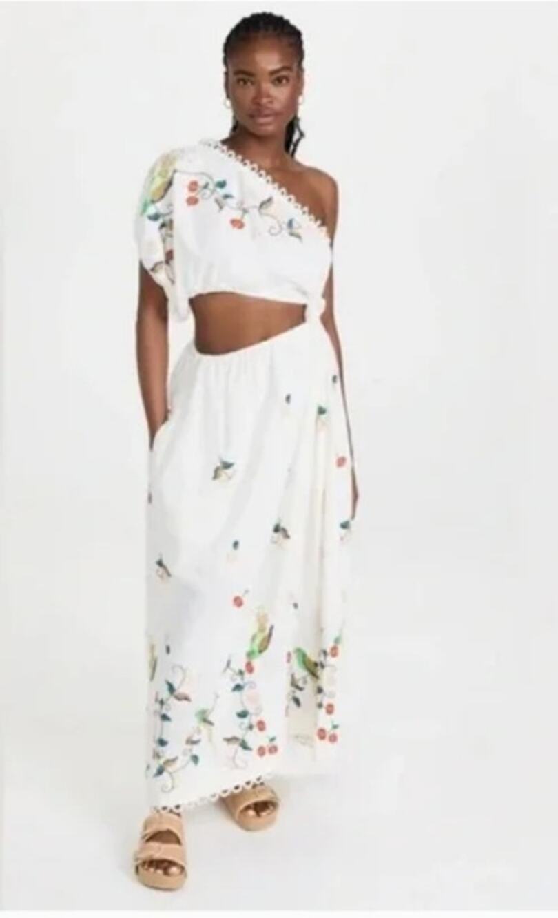 Farm Rio Pitanga Embroidery Maxi Dress Size S NWT MSRP $335